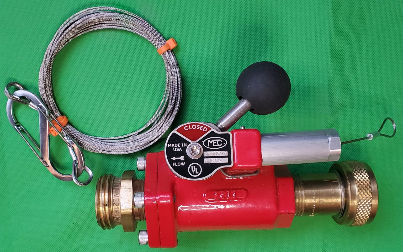 1" Emergency Shut Off Valve with 25 foot SS cable and 13/4" ACME