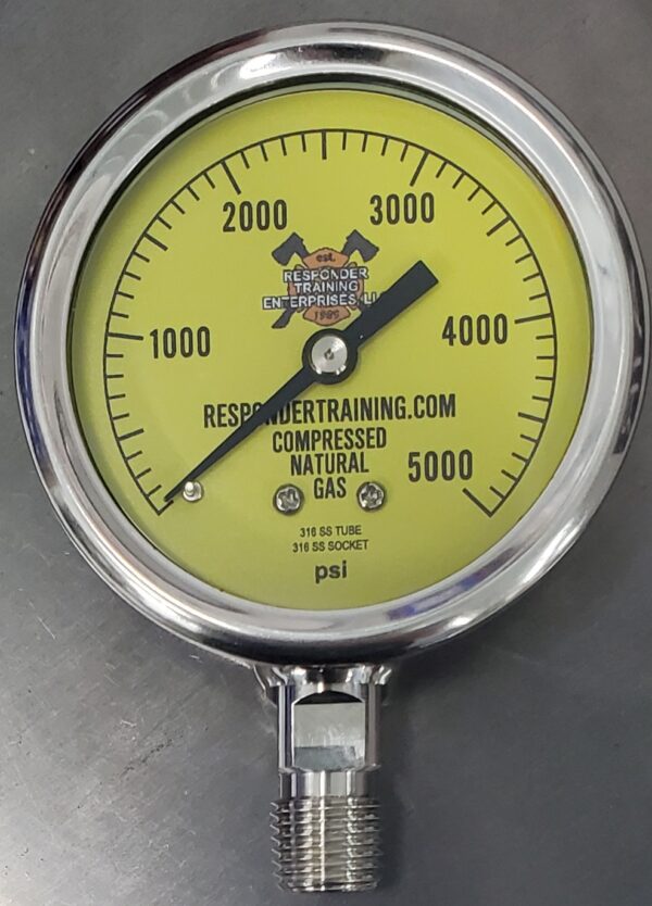 Compressed Natural Gas (CNG) 5000 psi Bottom Mount Pressure Gauge